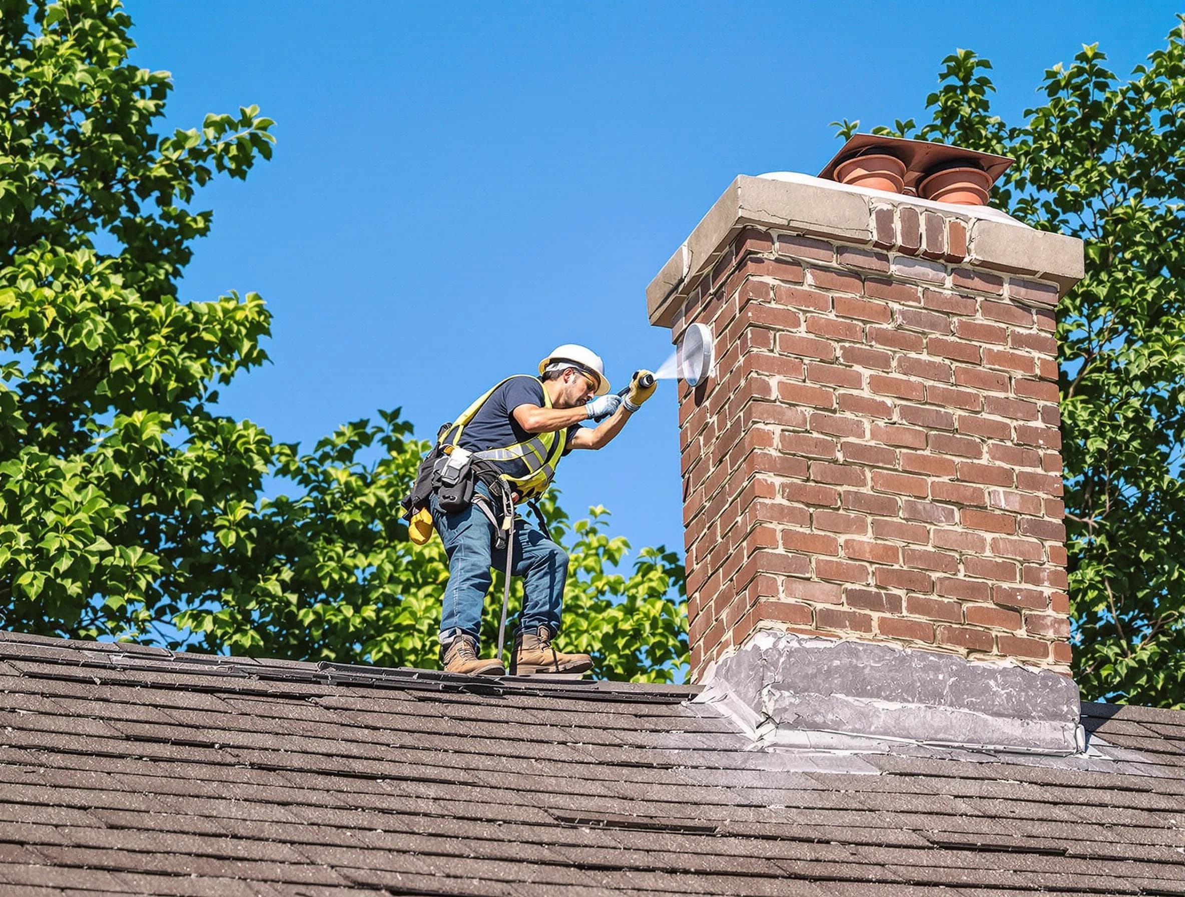 Newton Chimney Sweep performing an inspection with advanced tools in Newton, MA