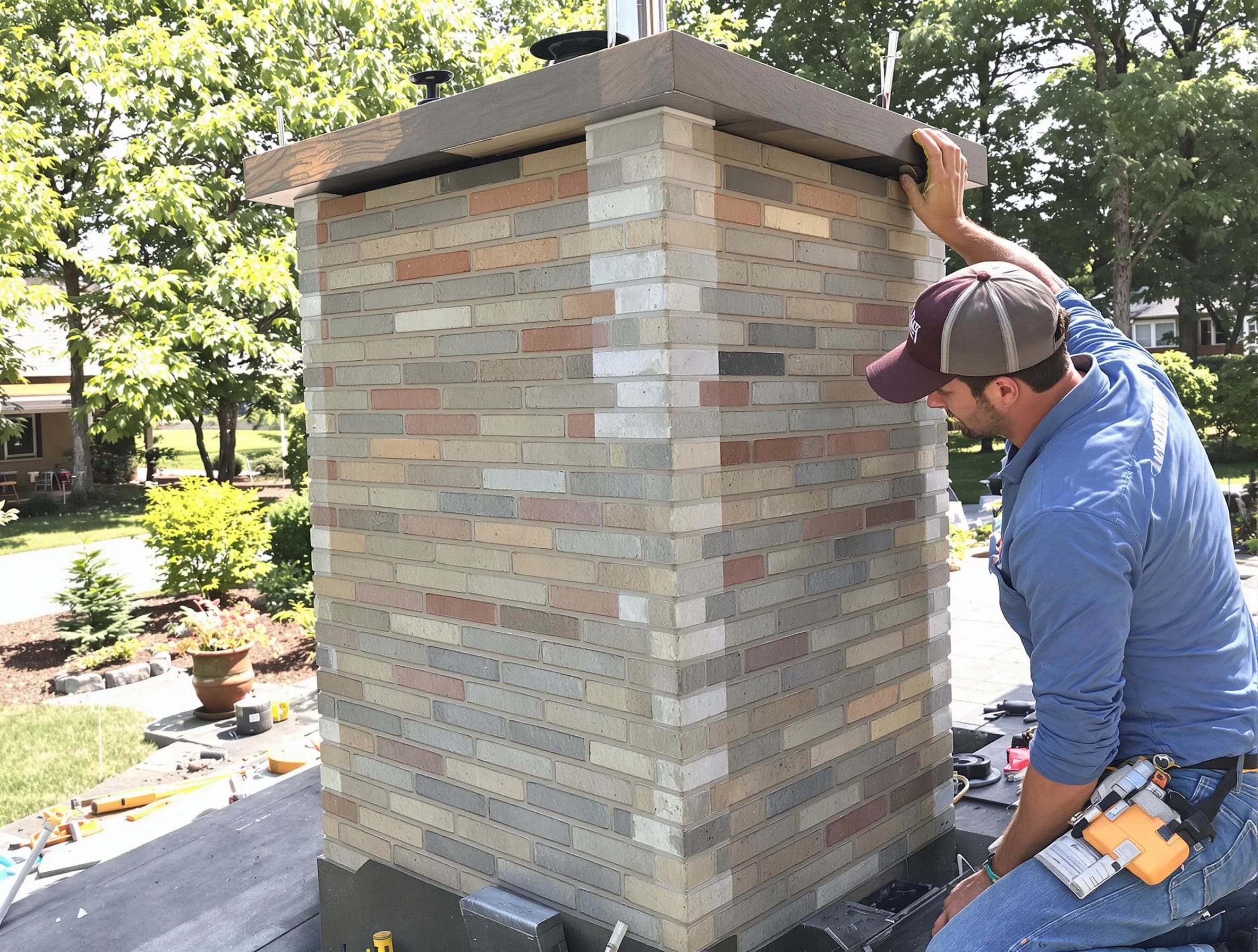 Newton Chimney Sweep completing a modern chimney remodel in Newton, MA