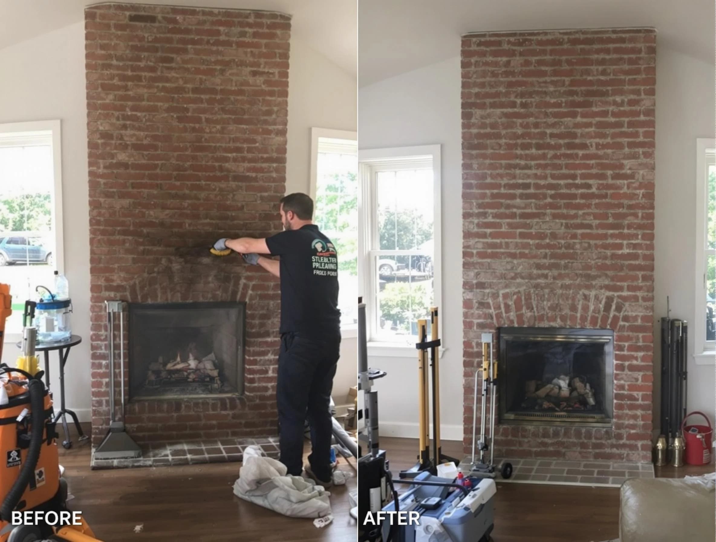 Finished chimney sweeping service by Newton Chimney Sweep in Newton, MA