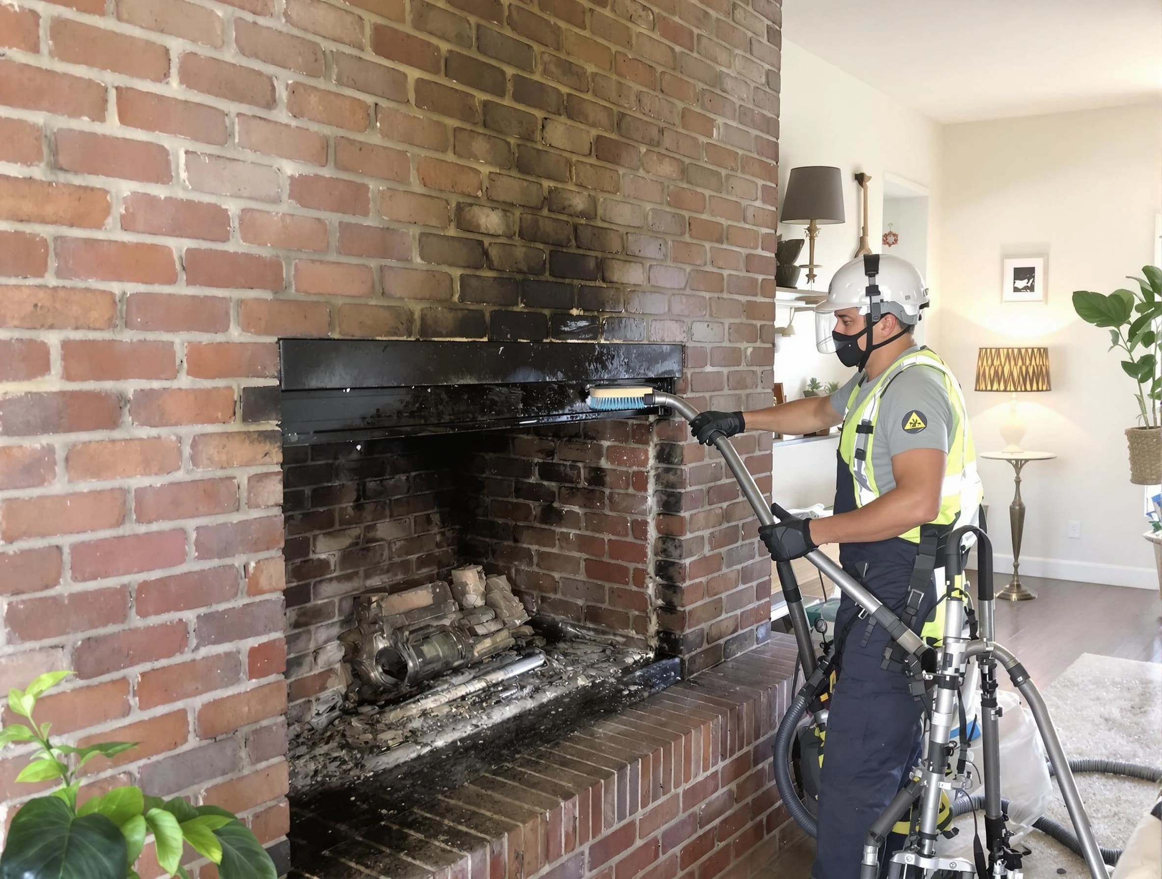 Newton Chimney Sweep providing fireplace cleaning services in Newton, MA