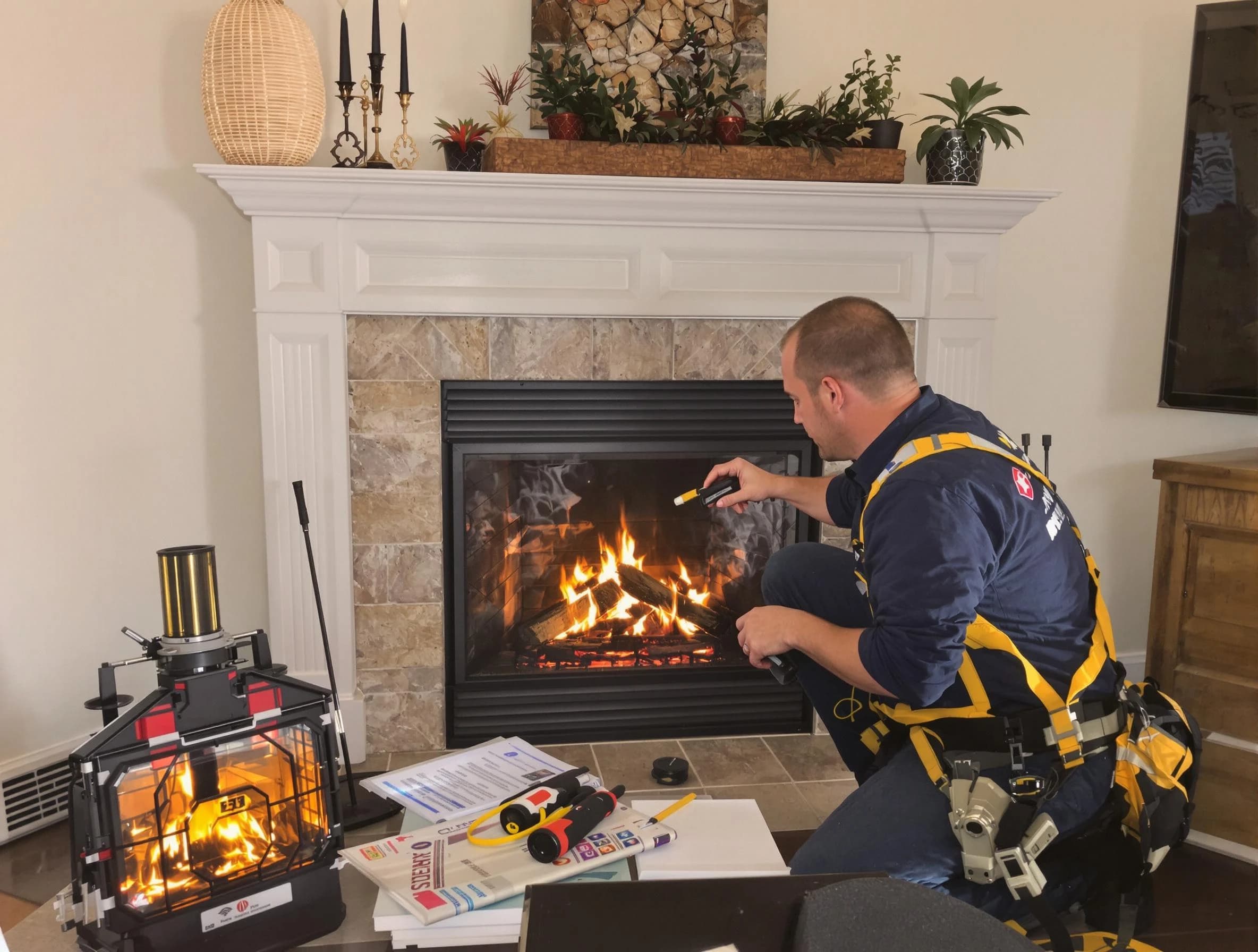 Safety-focused fireplace inspection by Newton Chimney Sweep in Newton, MA