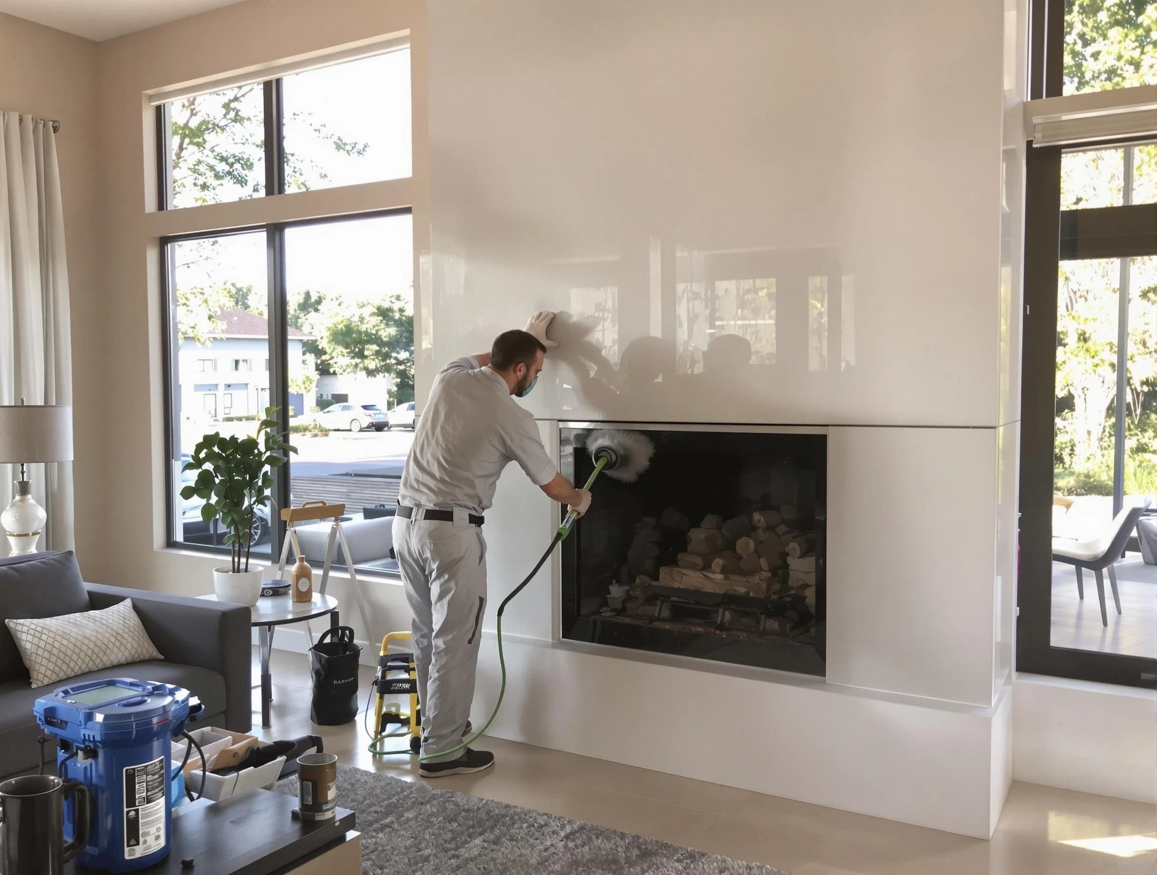 Newton Chimney Sweep performing thorough soot removal in Newton, MA