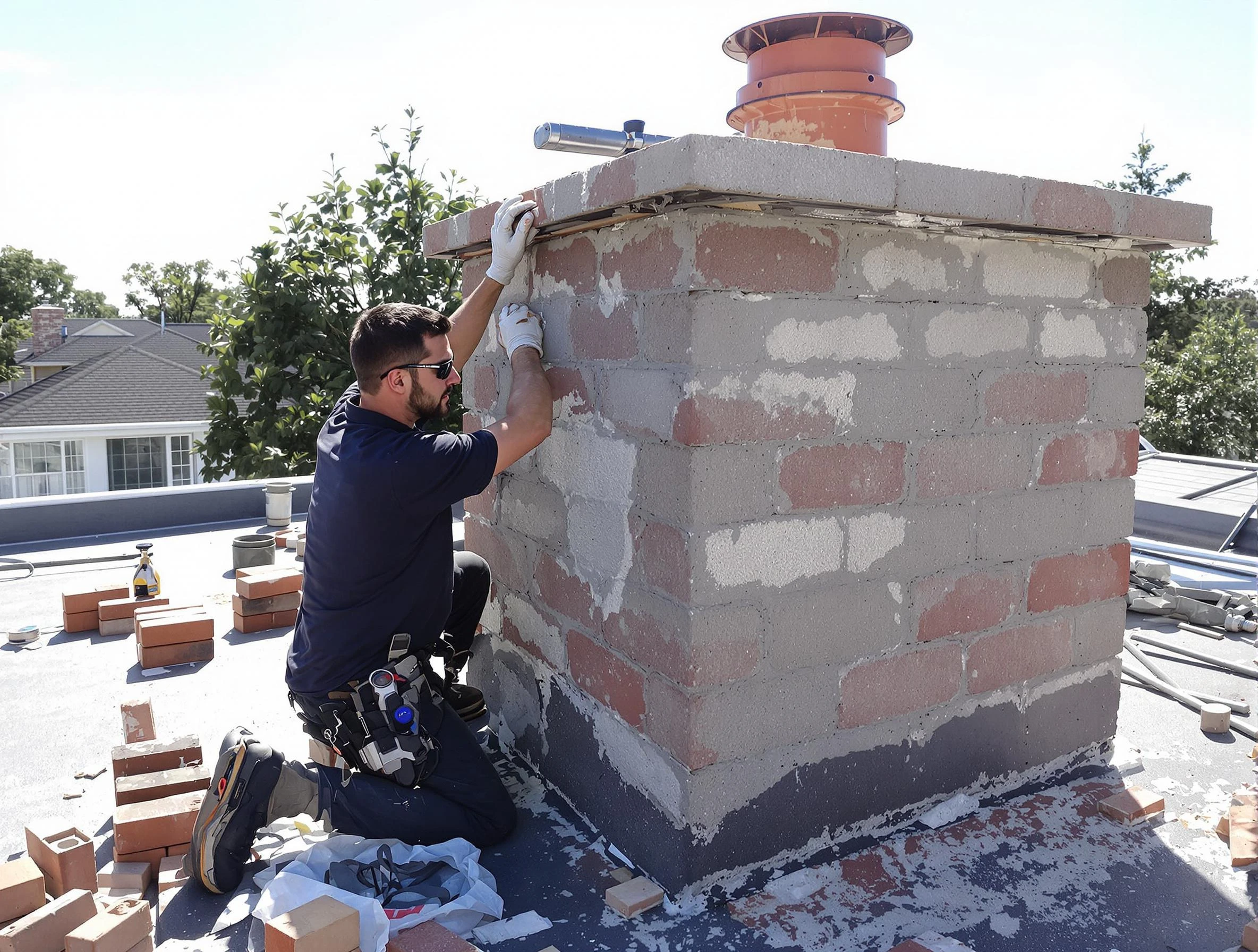 Advanced chimney repair process by Newton Chimney Sweep in Newton, MA