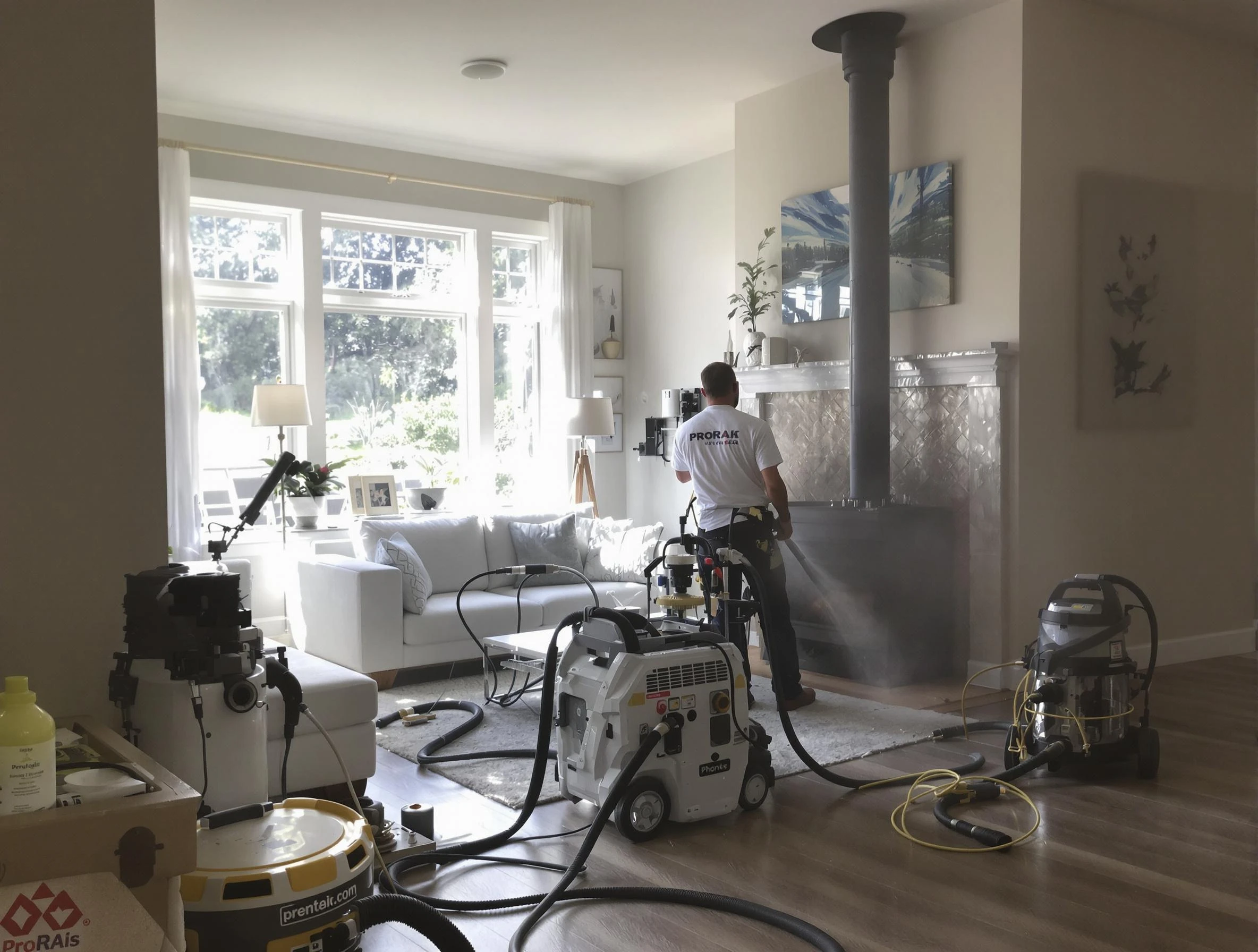 Soot removal service by Newton Chimney Sweep for a fireplace in Newton, MA